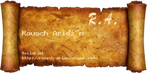 Rausch Arián névjegykártya